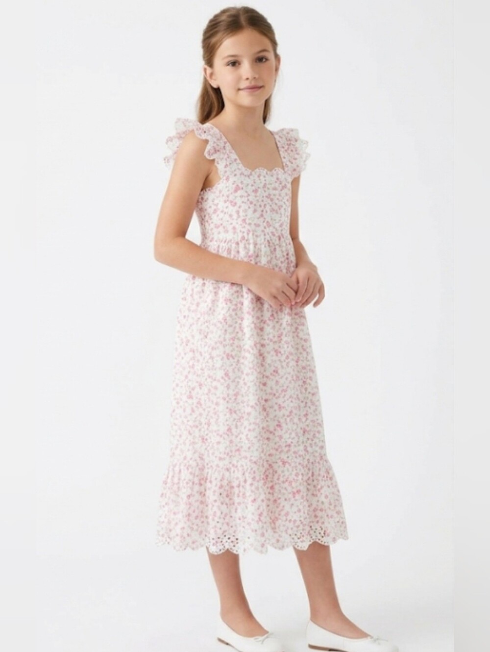 Copper Key Girl Flower Pink Dit Summer Cotton Dress Size L (12-14)